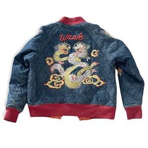 WASK Vintage Denim Embroidered Jacket Size XS Women’s or Boy’s